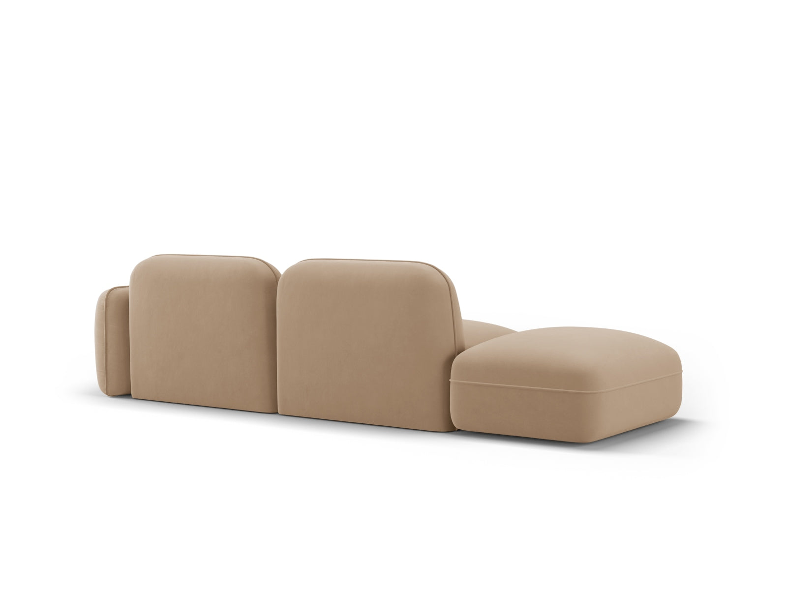 Elegantes 3-Sitzer Sofa Sydney Velour in Sand-Casino, ideal für stilvolle Wohnräume, von Cosmopolitan Design.