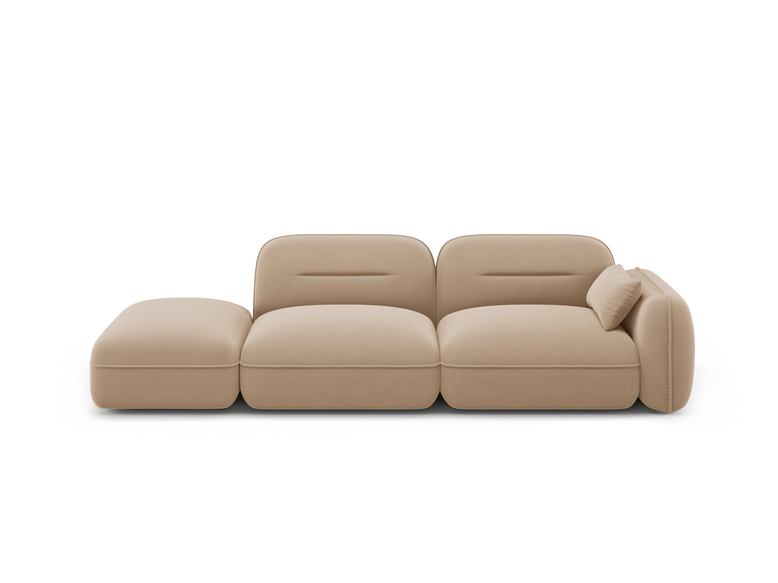 Sydney Velour links Modular Sofa 3 Sitzer in Sand-Casino präsentiert im Onlineshop von KAQTU Design AG. 3er Sofa ist von Cosmopolitan Design