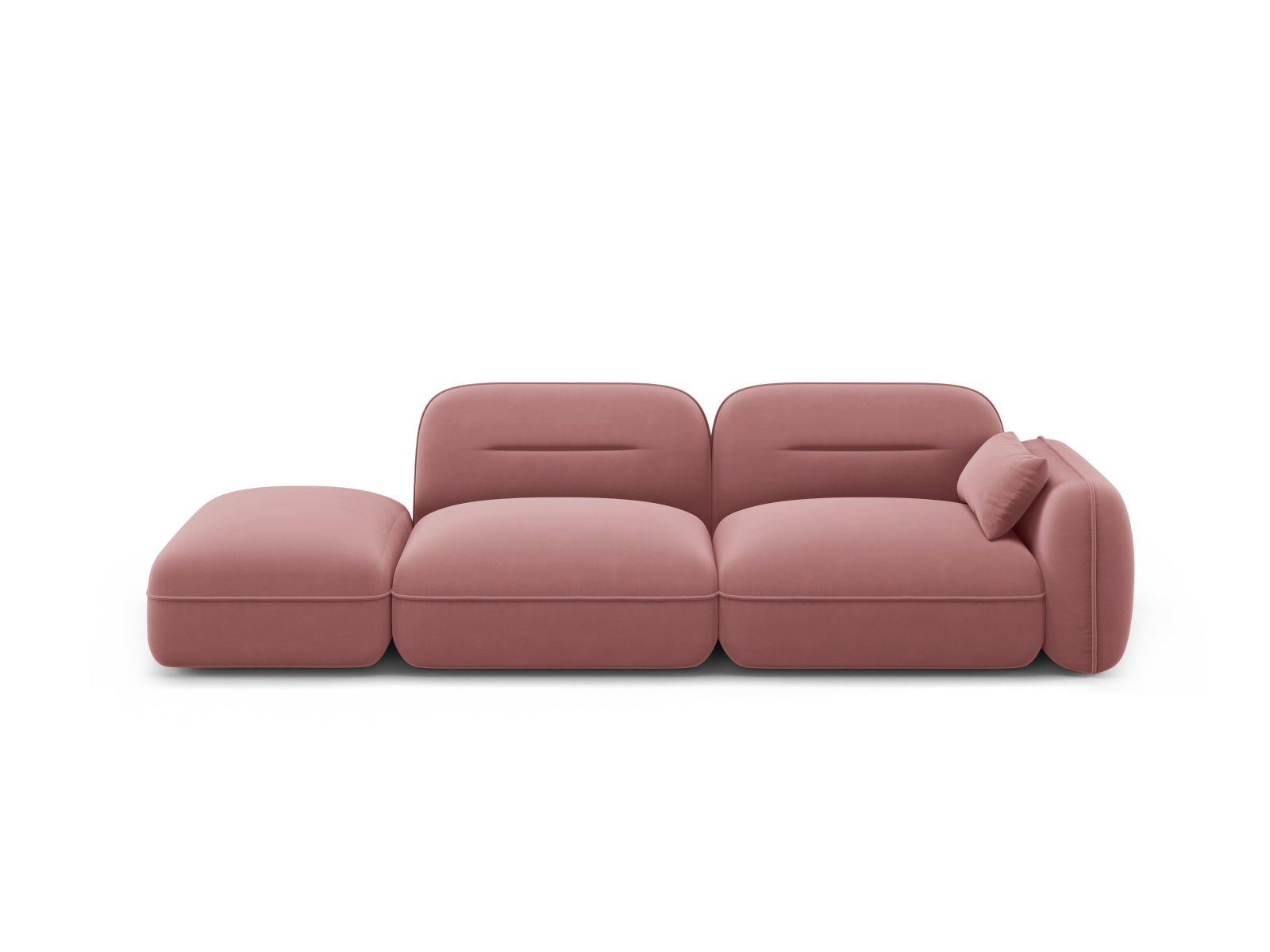 Sydney Velour links Modular Sofa 3 Sitzer in Flamingo-Casino präsentiert im Onlineshop von KAQTU Design AG. 3er Sofa ist von Cosmopolitan Design