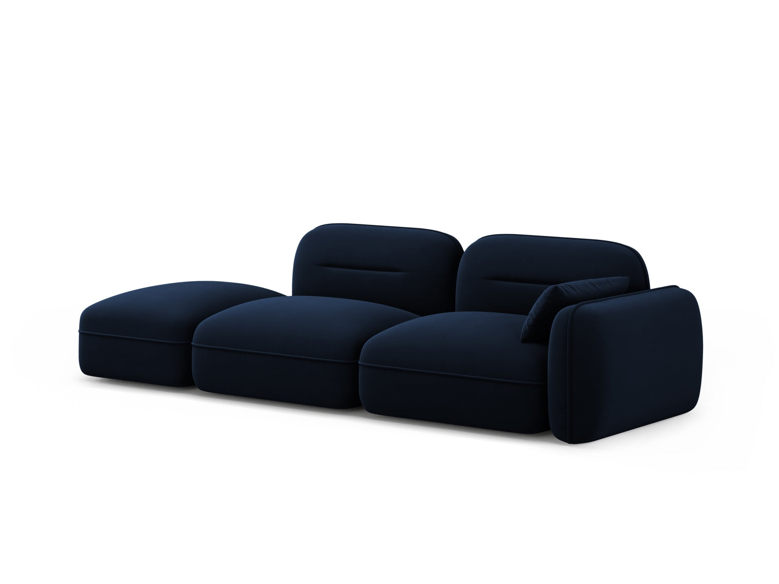 Modulares 3-Sitzer Sofa Sydney Velour in Royal Blue-Casino, perfekt für stilvolle Wohnräume, bietet Komfort und Flexibilität.