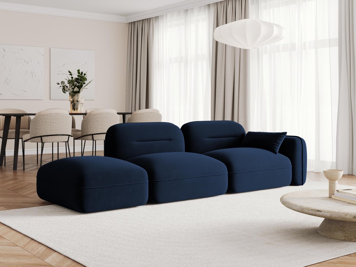 Entdecken Sie das Sydney Velour 3-Sitzer Sofa links von Cosmopolitan Design – ein stilvolles, modernes Möbelstück für höchsten Komfort und elegantes Wohnen.