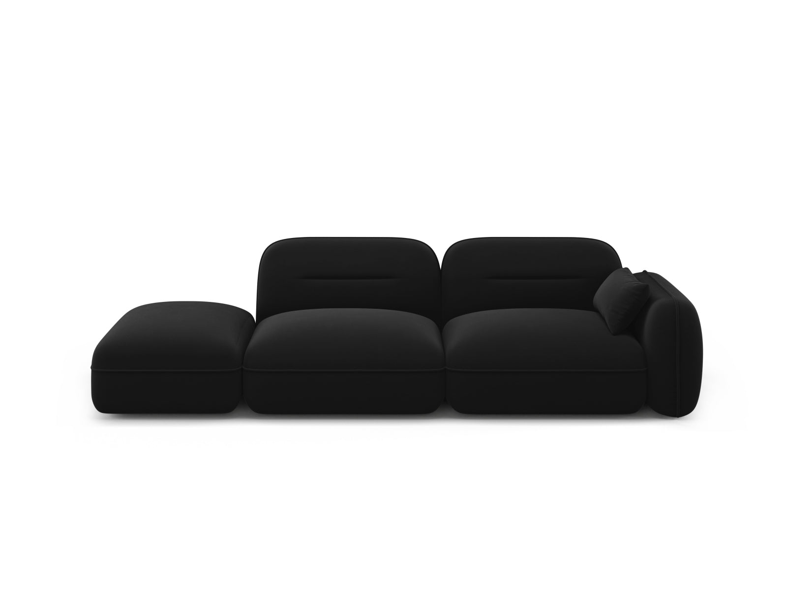 Sydney Velour links Modular Sofa 3 Sitzer in Black-Casino präsentiert im Onlineshop von KAQTU Design AG. 3er Sofa ist von Cosmopolitan Design