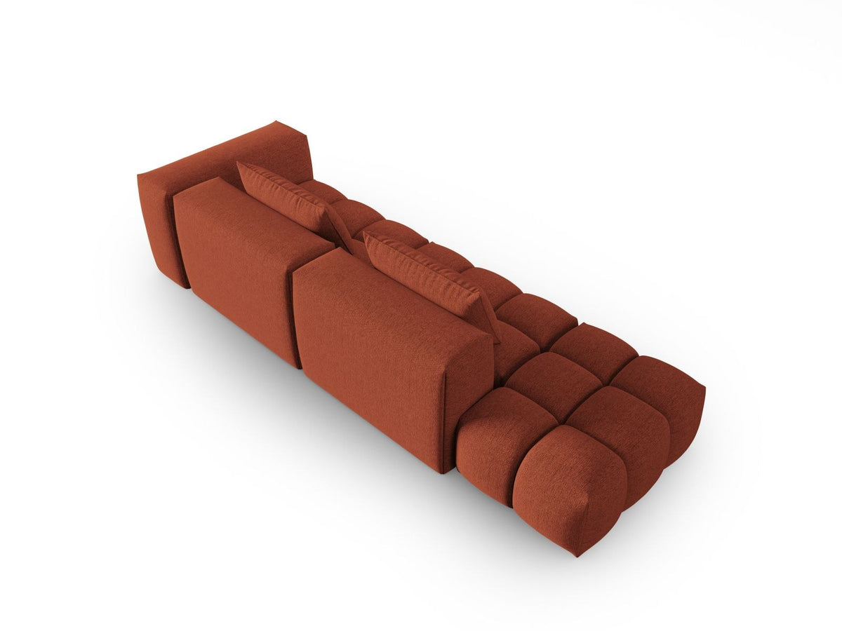 Modulares 4er Sofa Verona von Cosmopolitan Design in Beige-Sorella Stoff mit schwarzen Kunststoffbeinen und geradliniger Form