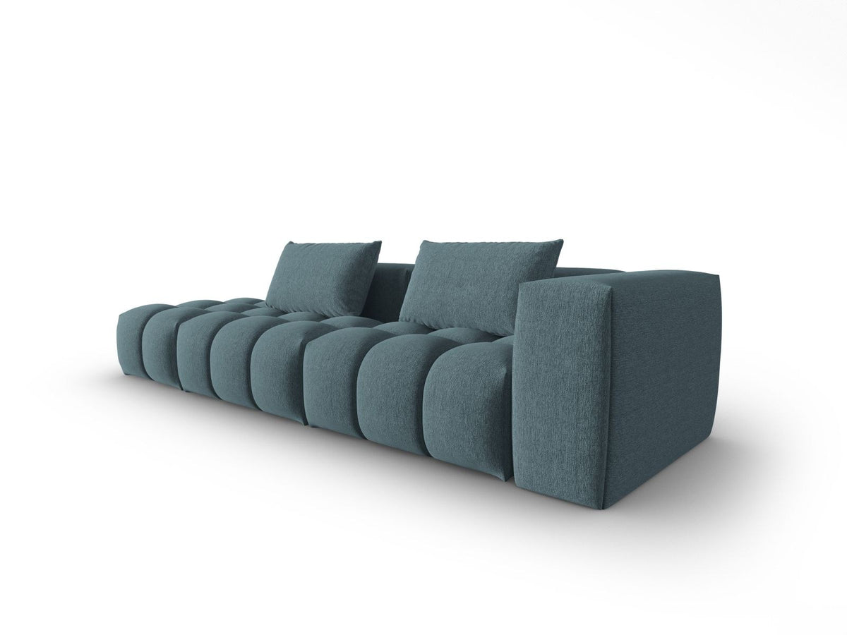 Modulares 4er Sofa Verona von Cosmopolitan Design in Beige-Sorella Stoff mit schwarzen Kunststoffbeinen und geradliniger Form