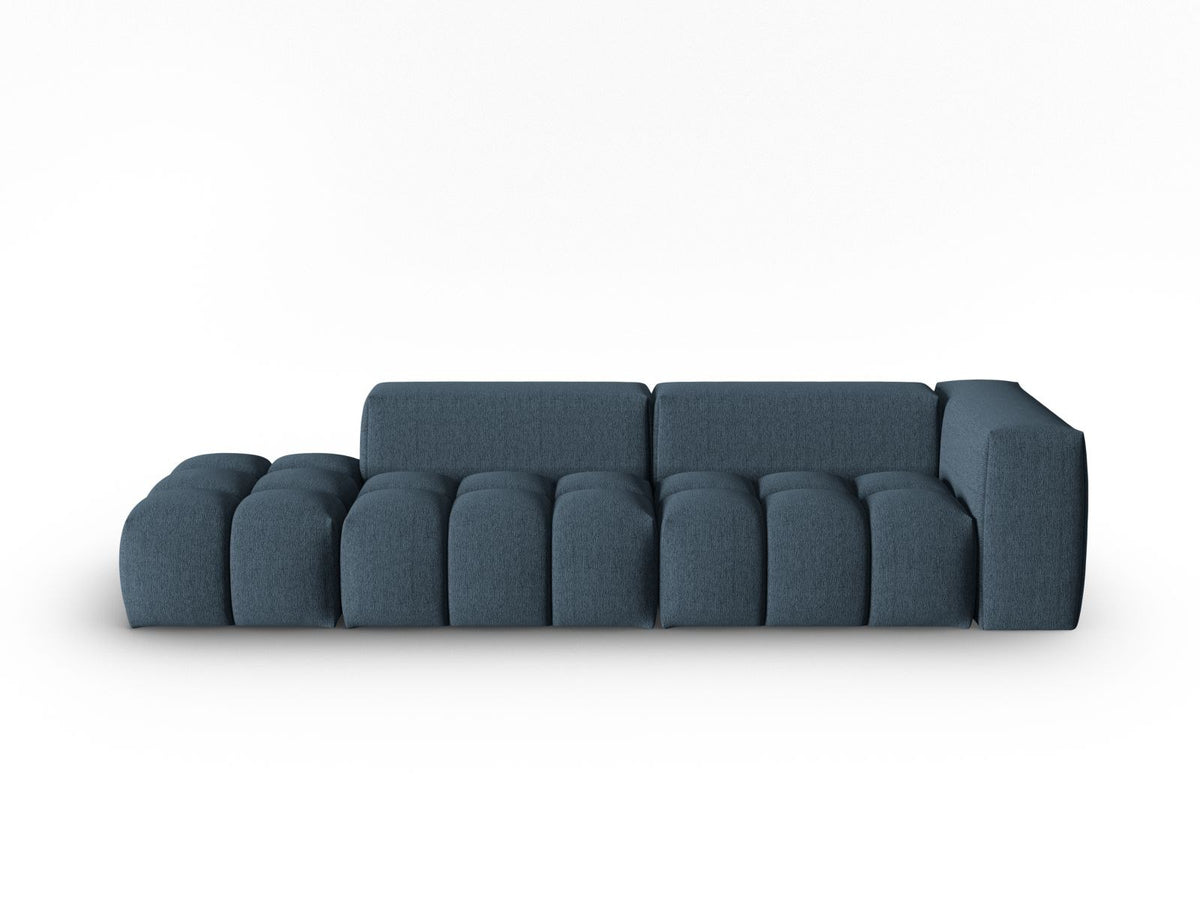 Modulares 4er Sofa Verona von Cosmopolitan Design in Beige-Sorella Stoff mit schwarzen Kunststoffbeinen und geradliniger Form