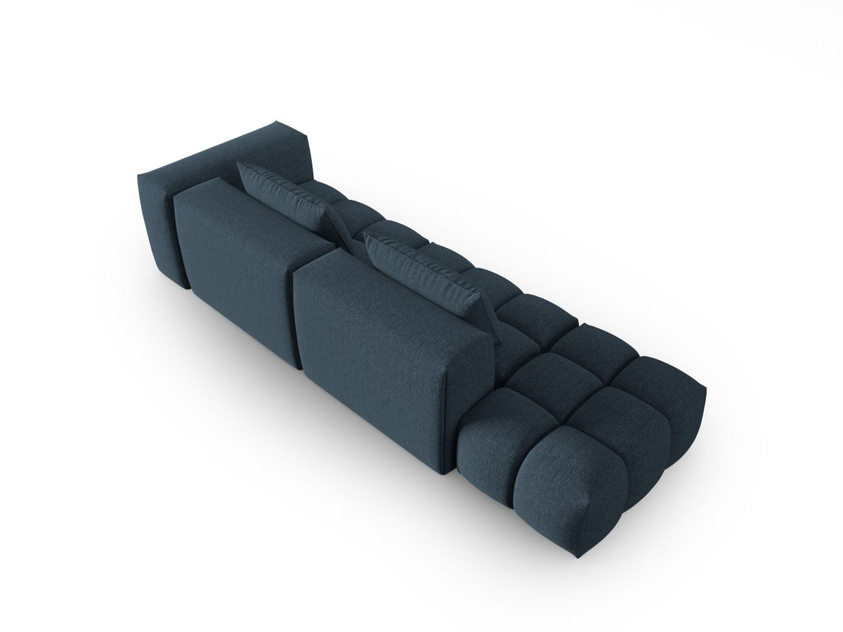 Modulares 4er Sofa Verona von Cosmopolitan Design in Beige-Sorella Stoff mit schwarzen Kunststoffbeinen und geradliniger Form