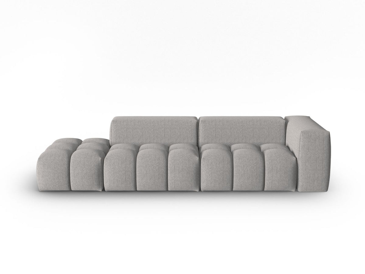 Modulares 4er Sofa Verona von Cosmopolitan Design in Beige-Sorella Stoff mit schwarzen Kunststoffbeinen und geradliniger Form