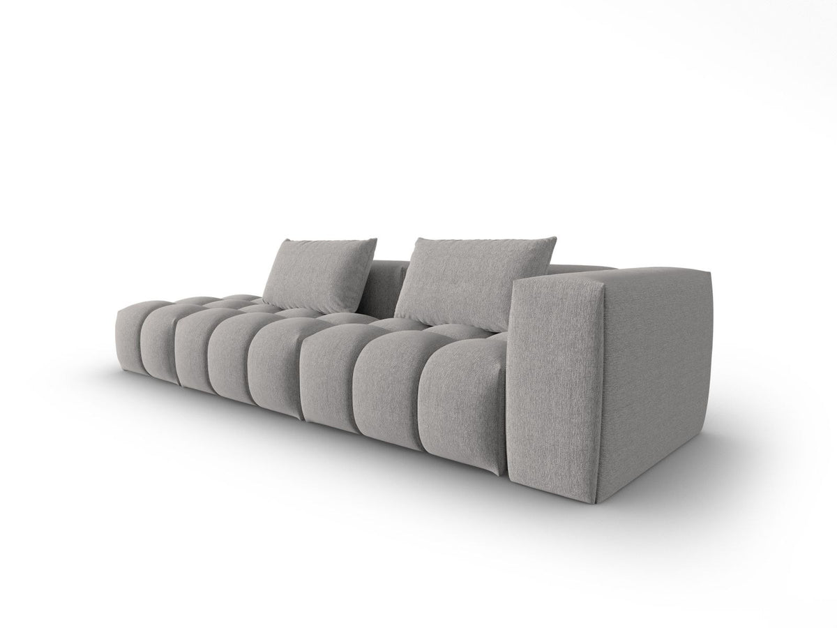 Modulares 4er Sofa Verona von Cosmopolitan Design in Beige-Sorella Stoff mit schwarzen Kunststoffbeinen und geradliniger Form
