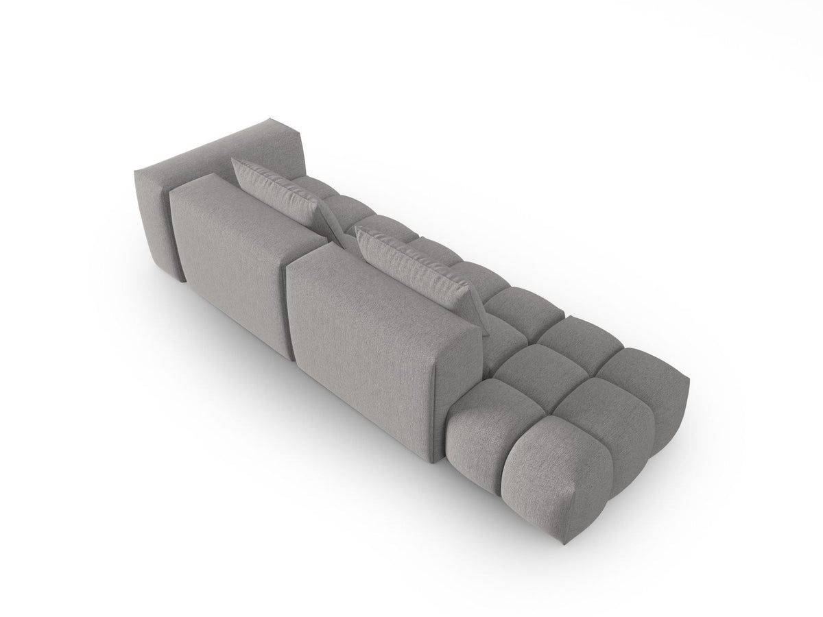 Modulares 4er Sofa Verona von Cosmopolitan Design in Beige-Sorella Stoff mit schwarzen Kunststoffbeinen und geradliniger Form
