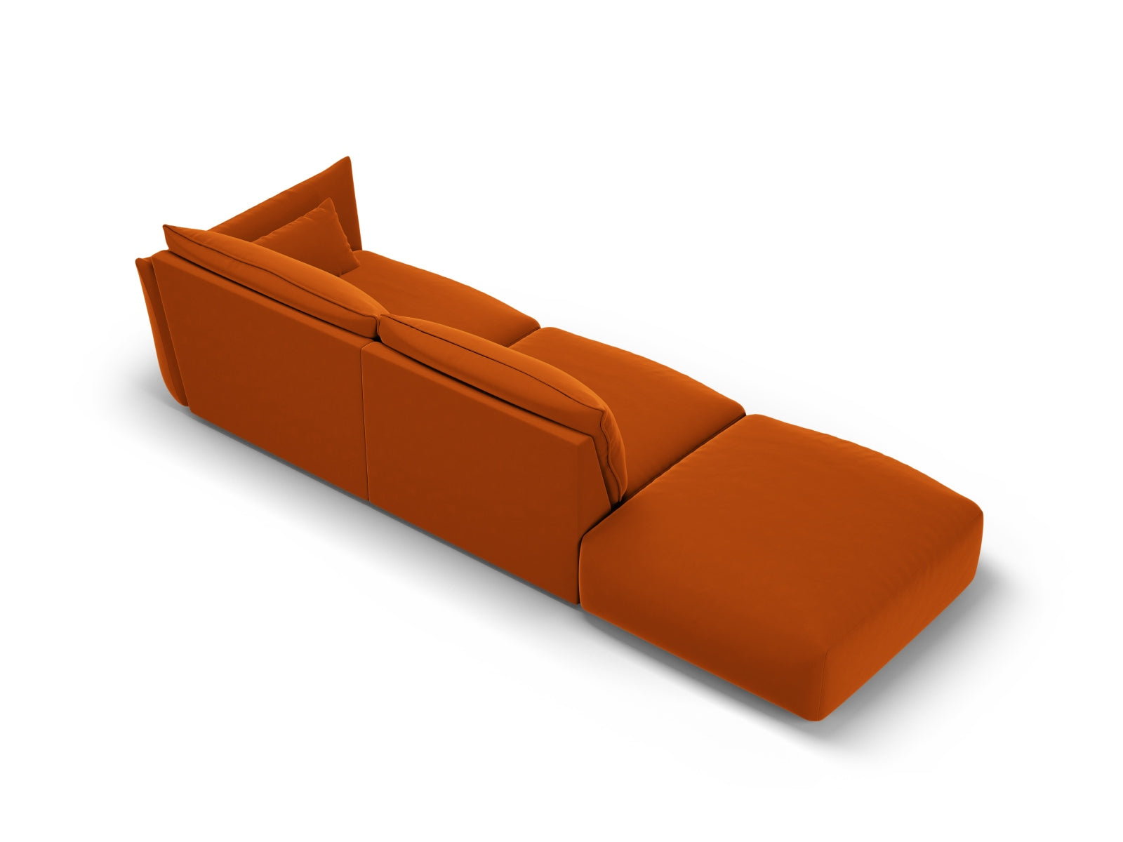 Elegantes 4-Sitzer Sofa links Matera in warmem Terracotta, ideal für einladende und geschmackvolle Wohnräume.
