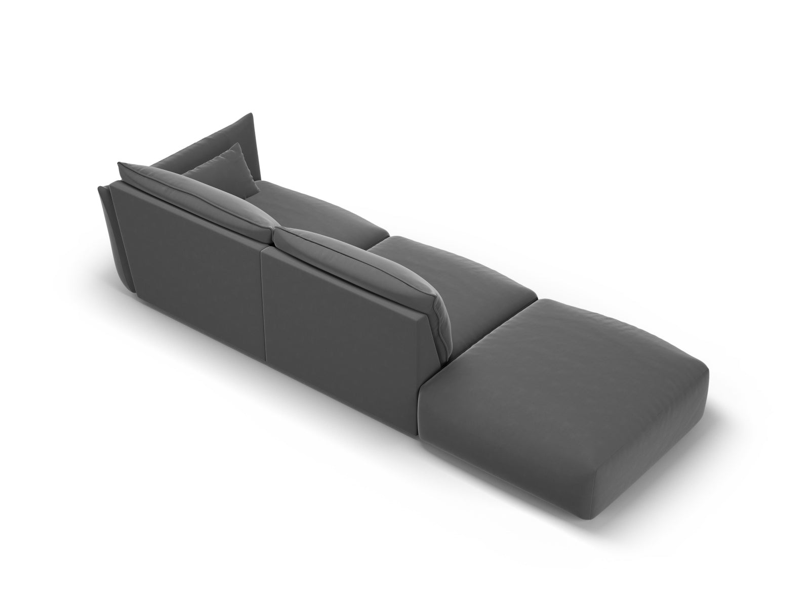 Elegantes 4-Sitzer Sofa links Matera in zeitlosem Dunkelgrau, ideal für gemütliche und moderne Wohnambiente, erhältlich bei KAQTU.