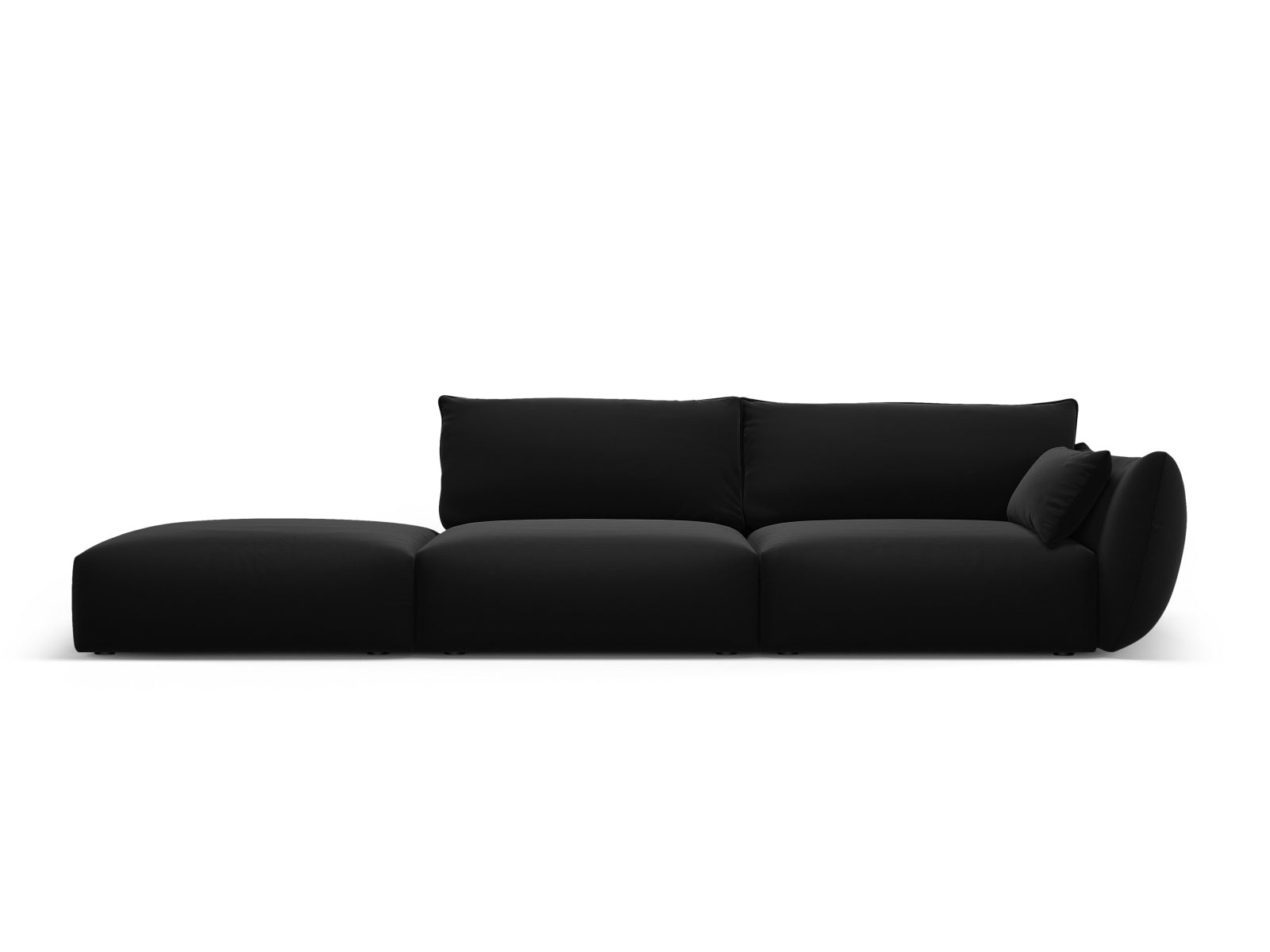 4-Sitzer Sofa links Matera in Black-Salvador präsentiert im Onlineshop von KAQTU Design AG. 4er Sofa ist von Cosmopolitan Design