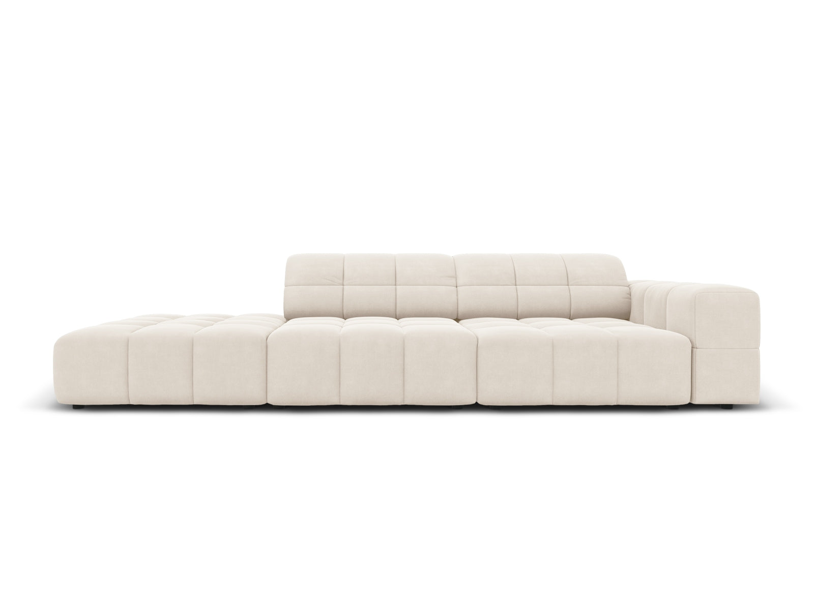 Chicago Velour Sofa links 3 Sitzer 102cm in Light Beige präsentiert im Onlineshop von KAQTU Design AG. L-Sofa links ist von Cosmopolitan Design