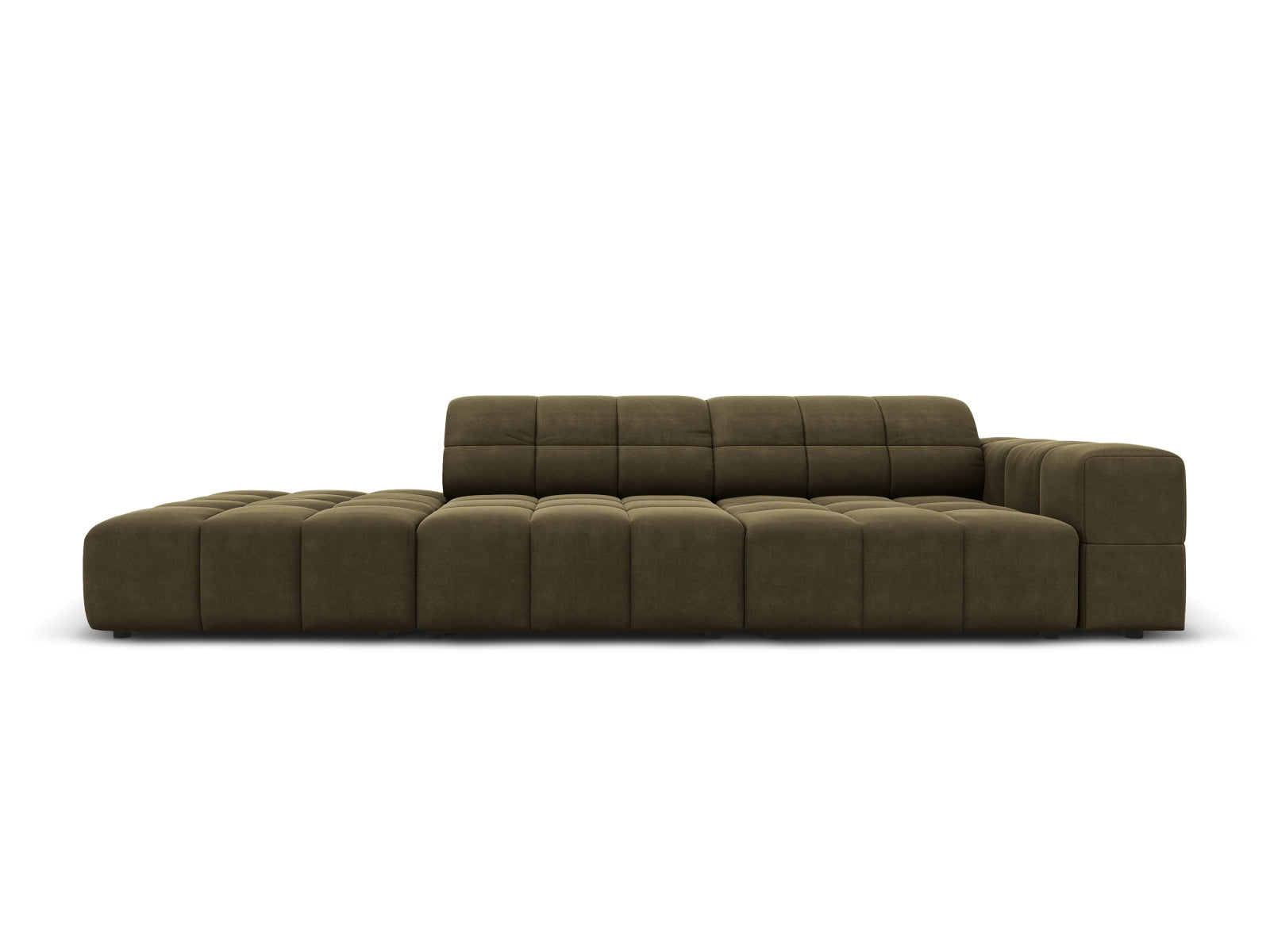 Chicago Velour Sofa links 3 Sitzer 102cm in Green präsentiert im Onlineshop von KAQTU Design AG. L-Sofa links ist von Cosmopolitan Design