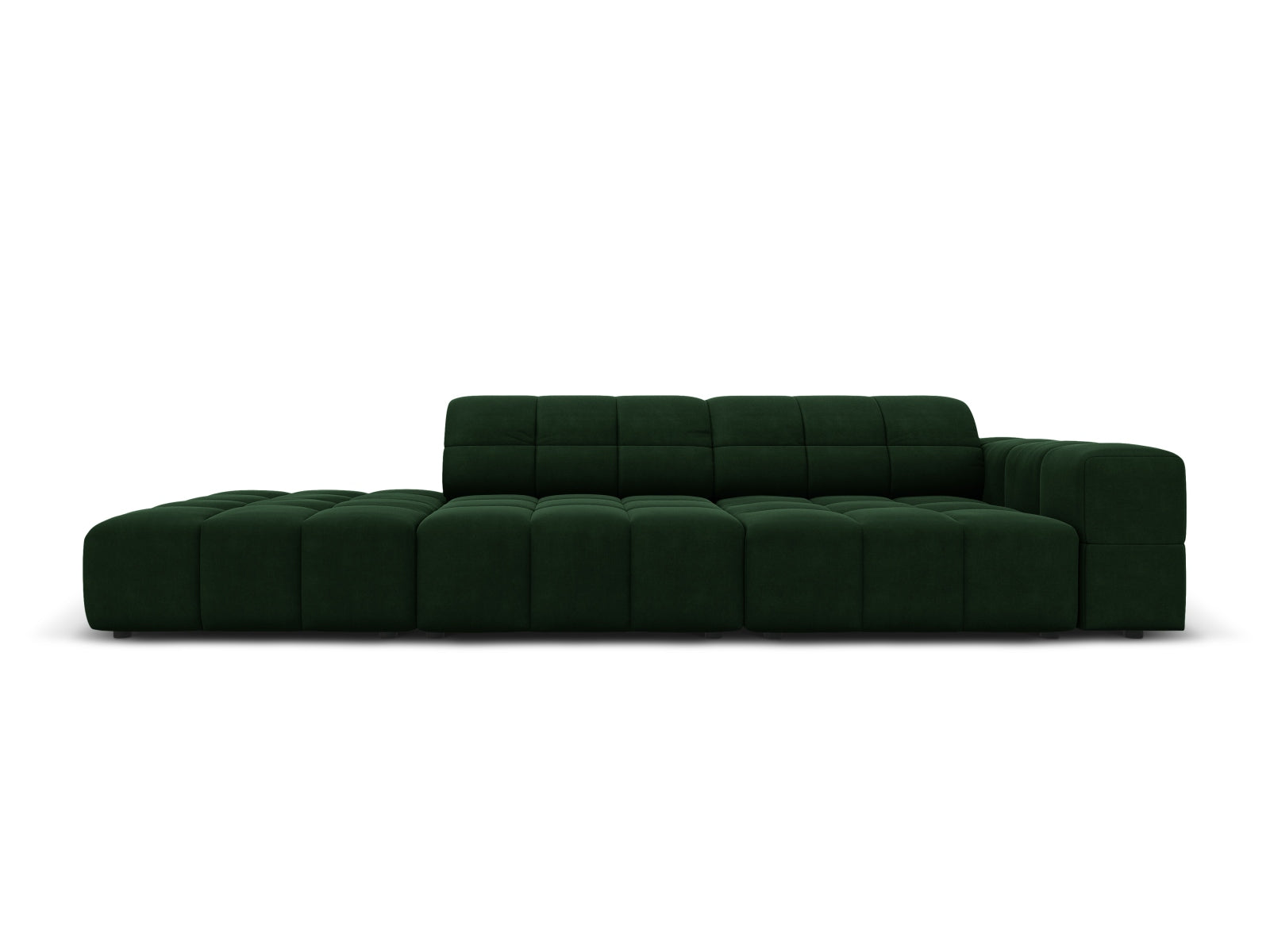 Chicago Velour Sofa links 3 Sitzer 102cm in Bottle Green präsentiert im Onlineshop von KAQTU Design AG. L-Sofa links ist von Cosmopolitan Design
