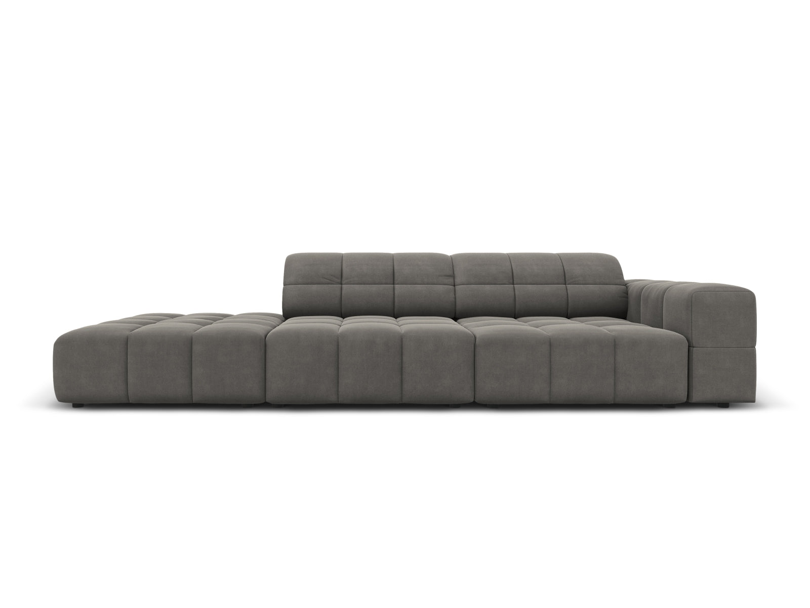 Chicago Velour Sofa links 3 Sitzer 102cm in Light Grey präsentiert im Onlineshop von KAQTU Design AG. L-Sofa links ist von Cosmopolitan Design
