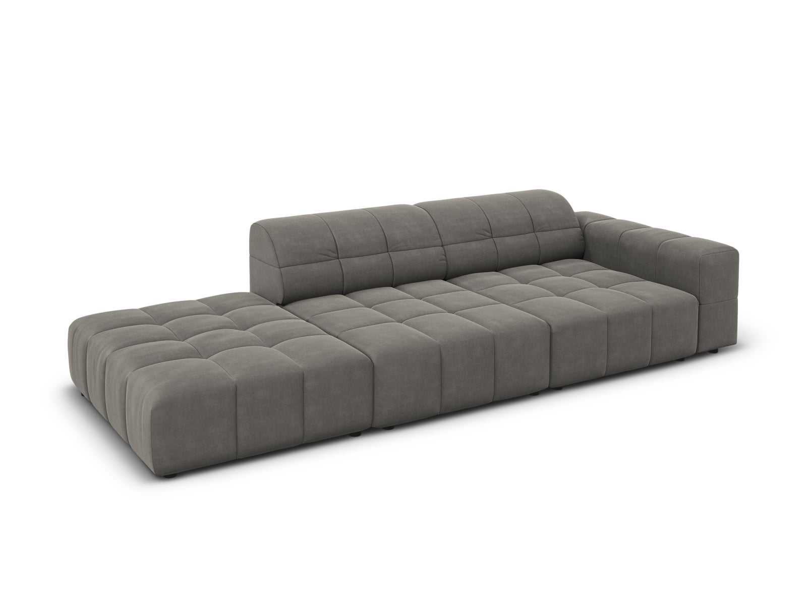 Entdecken Sie das elegante Chicago Velour Sofa links 3 Sitzer von Cosmopolitan Design – perfekt für Ihr modernes Zuhause und für ultimativen Komfort!