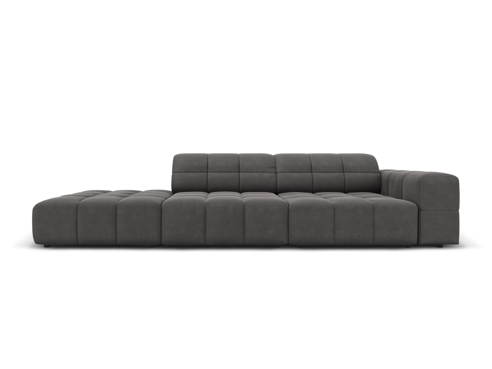 Chicago Velour Sofa links 3 Sitzer 102cm in Grey präsentiert im Onlineshop von KAQTU Design AG. L-Sofa links ist von Cosmopolitan Design