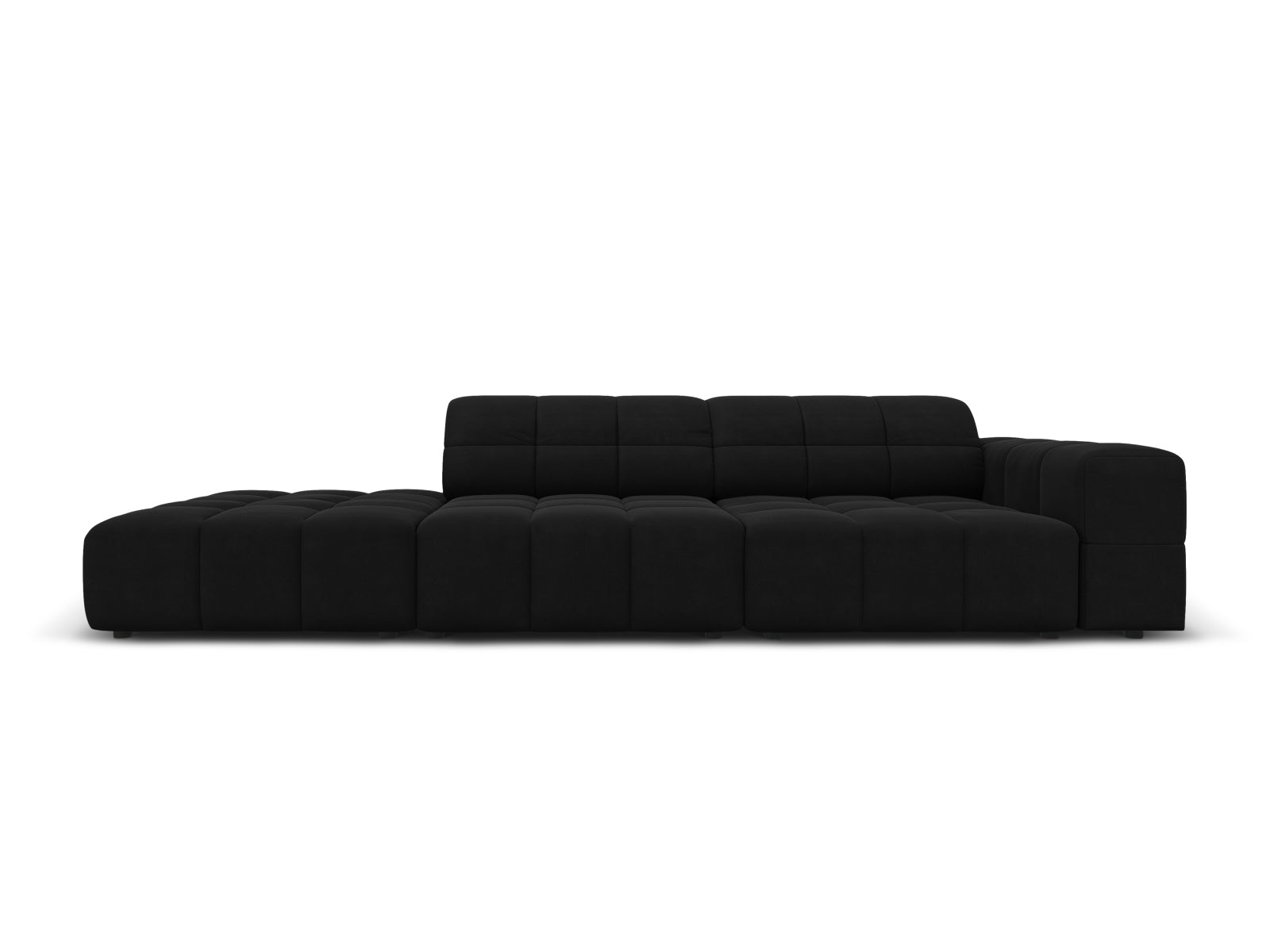 Chicago Velour Sofa links 3 Sitzer 102cm in Black präsentiert im Onlineshop von KAQTU Design AG. L-Sofa links ist von Cosmopolitan Design