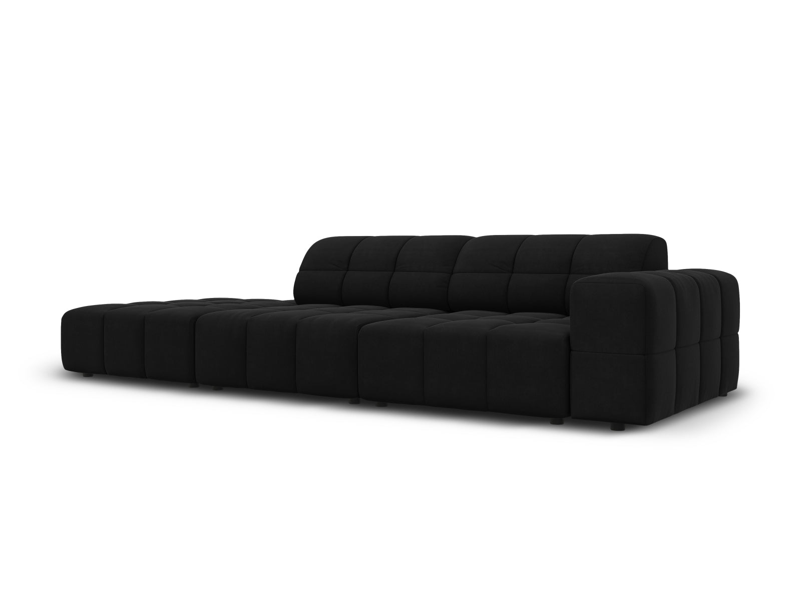 Erleben Sie das stilvolle Chicago Velour Sofa links 3 Sitzer von Cosmopolitan Design – ideal für Ihr modernes Wohnzimmer und höchsten Sitzkomfort!