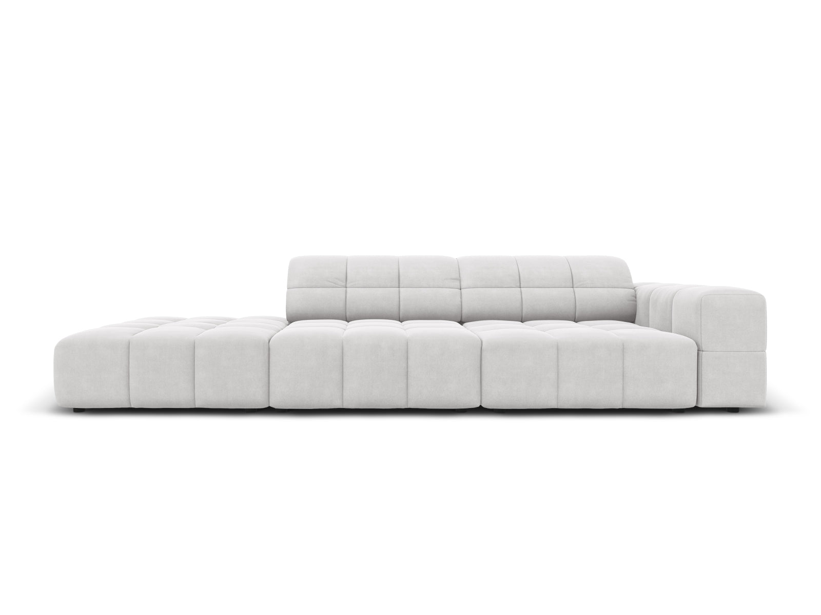 Chicago Velour Sofa links 3 Sitzer 102cm in Silver präsentiert im Onlineshop von KAQTU Design AG. L-Sofa links ist von Cosmopolitan Design