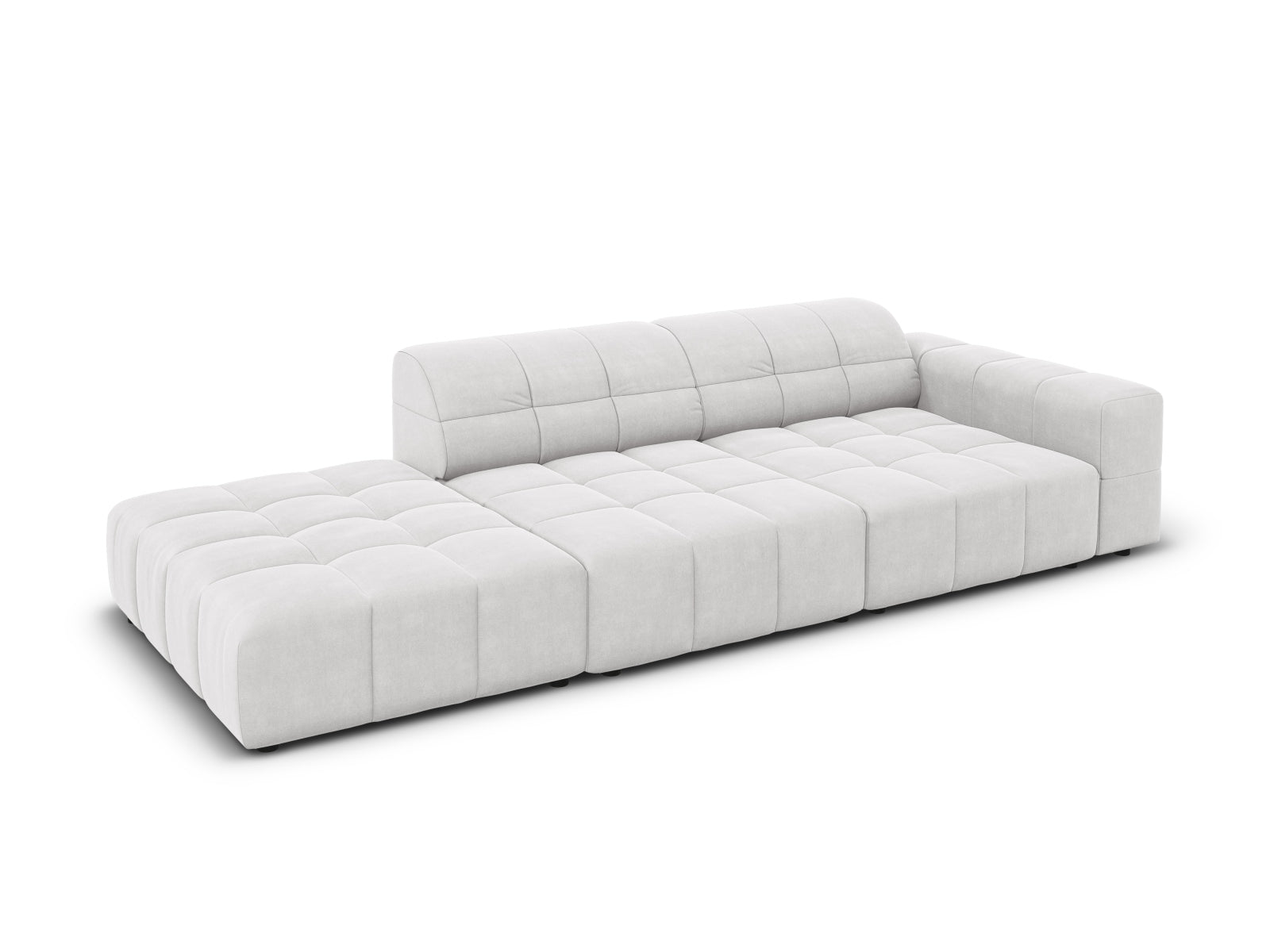 Erleben Sie das stilvolle Chicago Velour Sofa links 3 Sitzer von Cosmopolitan Design – ideal für Ihr modernes Wohnzimmer und höchsten Sitzkomfort!