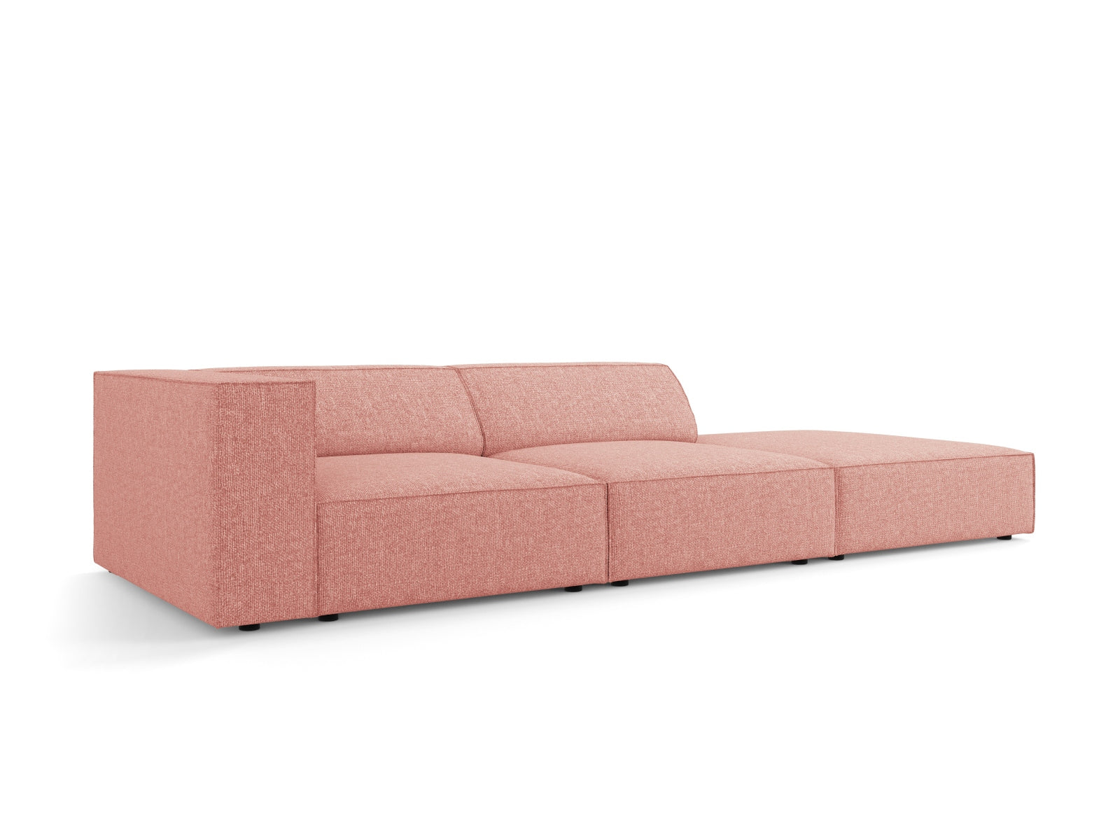 Modernes 4-Sitzer L-Sofa Arendal in zartem Rosa, perfekt für gemütliche und stilvolle Wohnambiente von Cosmopolitan Design.