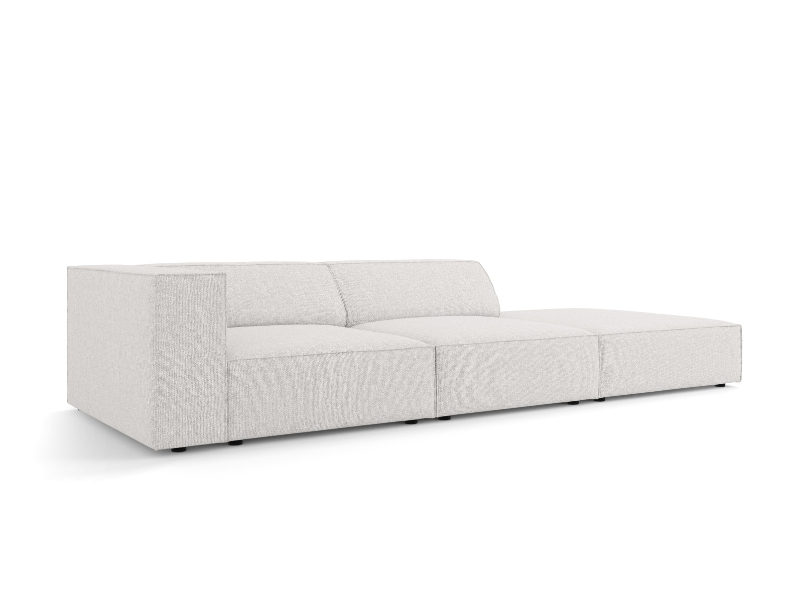 Modernes 4-Sitzer Arendal Sofa rechts in sanftem Grau, perfekt für stilvolle Wohnräume, entworfen von Cosmopolitan Design.