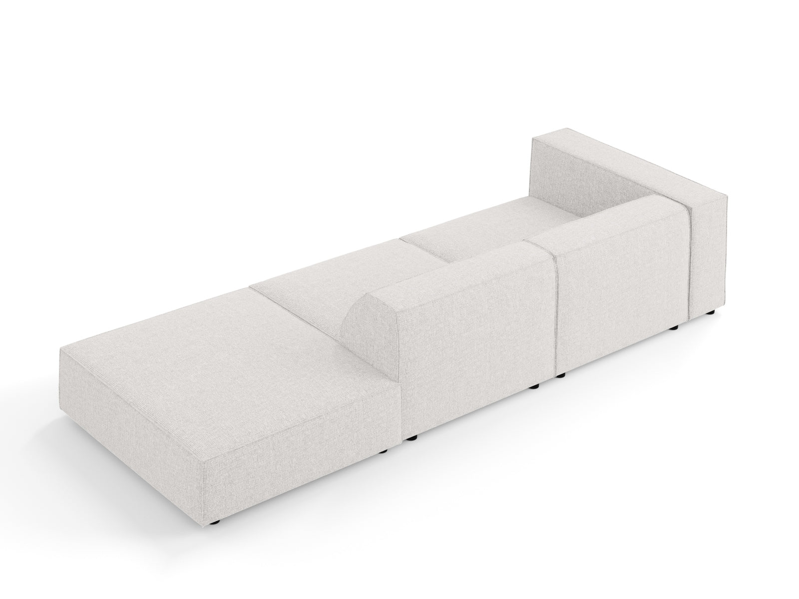 Elegantes 4-Sitzer L-Sofa Arendal rechts in dezentem Grau, ideal für moderne Wohnkonzepte, designt von Cosmopolitan Design.