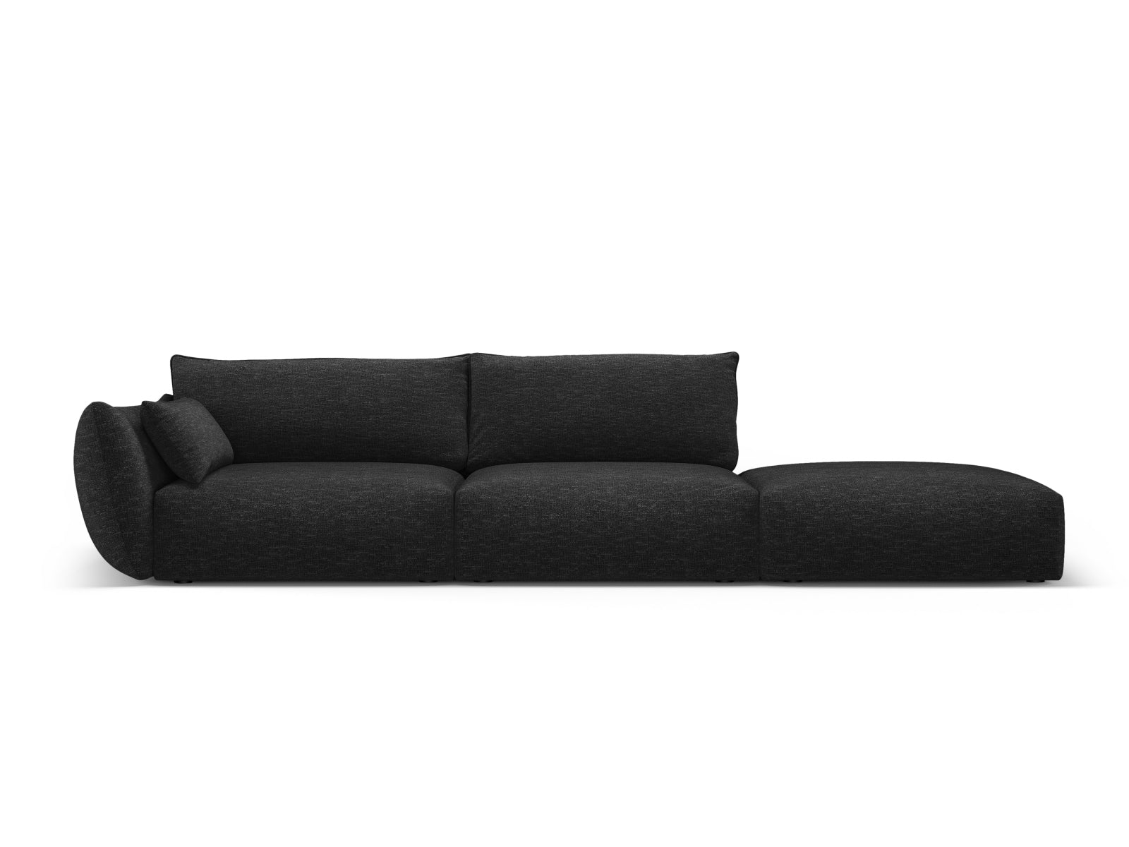 4-Sitzer Sofa rechts Matera in Black-Haga präsentiert im Onlineshop von KAQTU Design AG. 4er Sofa ist von Cosmopolitan Design