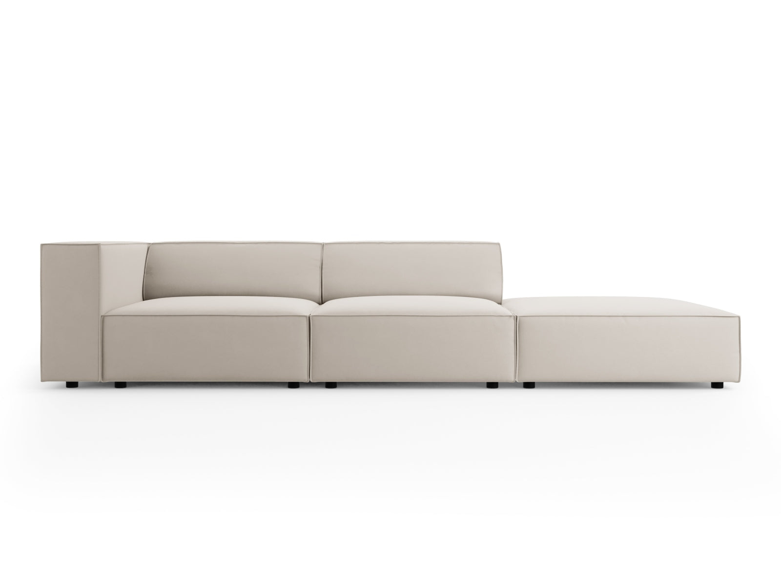 Arendal Velour Sofa rechts 4 Sitzer in Ecru präsentiert im Onlineshop von KAQTU Design AG. L-Sofa rechts ist von Cosmopolitan Design