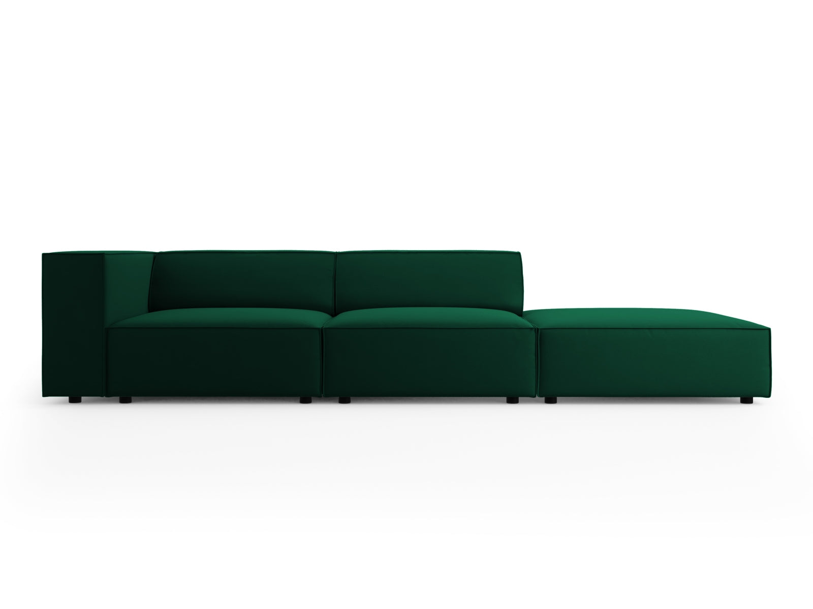 Arendal Velour Sofa rechts 4 Sitzer in Bottle Green präsentiert im Onlineshop von KAQTU Design AG. L-Sofa rechts ist von Cosmopolitan Design