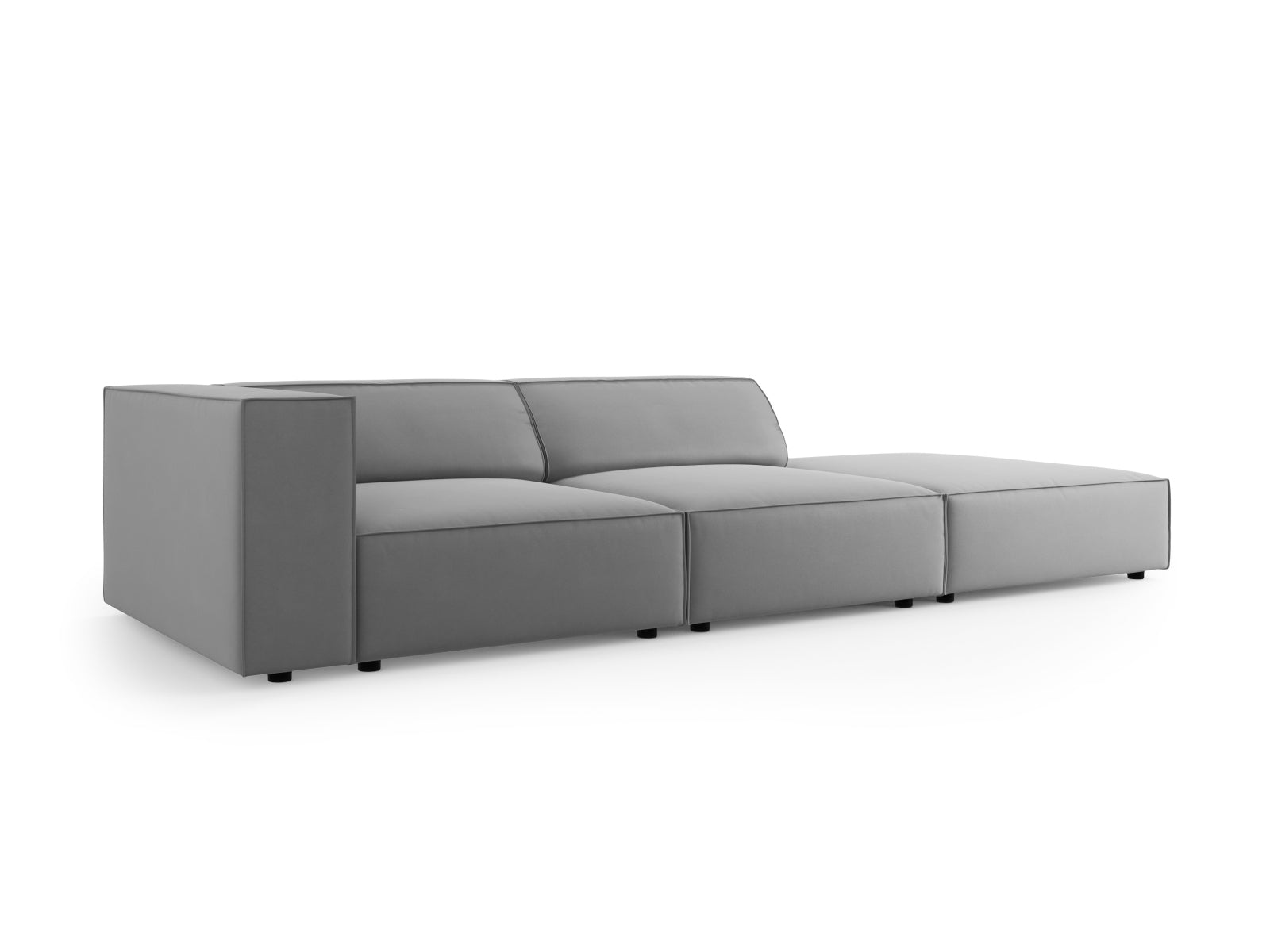 Erleben Sie das elegante Arendal Velour Sofa rechts von Cosmopolitan Design. Dieses 4-Sitzer Sofa vereint Komfort und zeitgemässes Design für Ihr Zuhause.