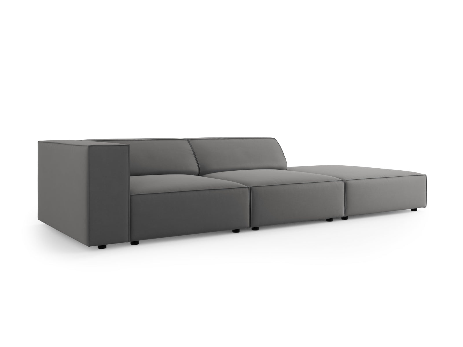 Erleben Sie das elegante Arendal Velour Sofa rechts von Cosmopolitan Design. Dieses 4-Sitzer Sofa vereint Komfort und zeitgemässes Design für Ihr Zuhause.
