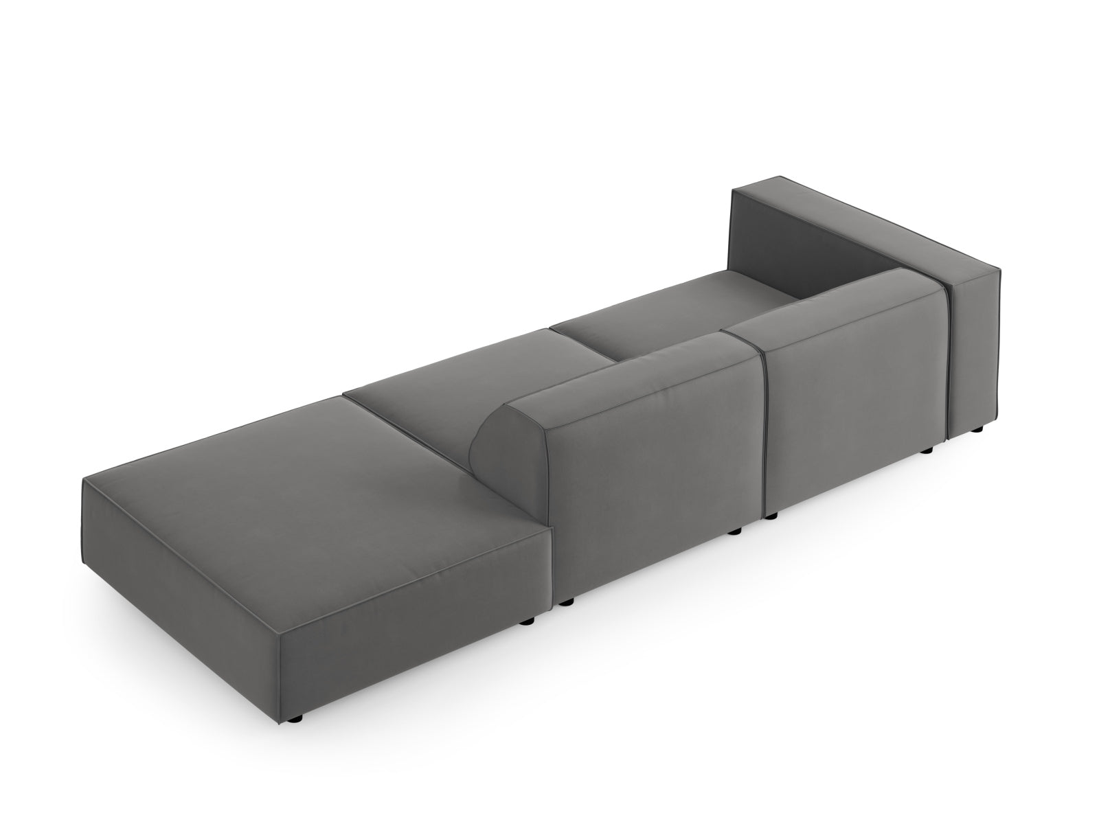 Entdecken Sie das stilvolle Arendal Velour Sofa rechts von Cosmopolitan Design. Dieses 4-Sitzer Sofa bietet perfekten Komfort und modernes Flair für Ihr Wohnzimmer.