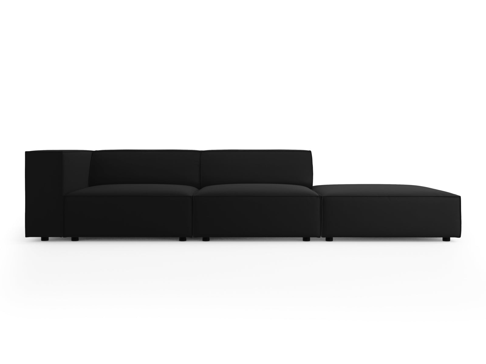 Arendal Velour Sofa rechts 4 Sitzer in Black präsentiert im Onlineshop von KAQTU Design AG. L-Sofa rechts ist von Cosmopolitan Design