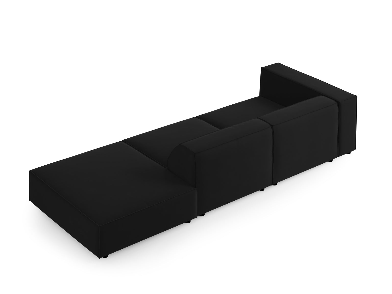 Entdecken Sie das stilvolle Arendal Velour Sofa rechts von Cosmopolitan Design. Dieses 4-Sitzer Sofa bietet perfekten Komfort und modernes Flair für Ihr Wohnzimmer.