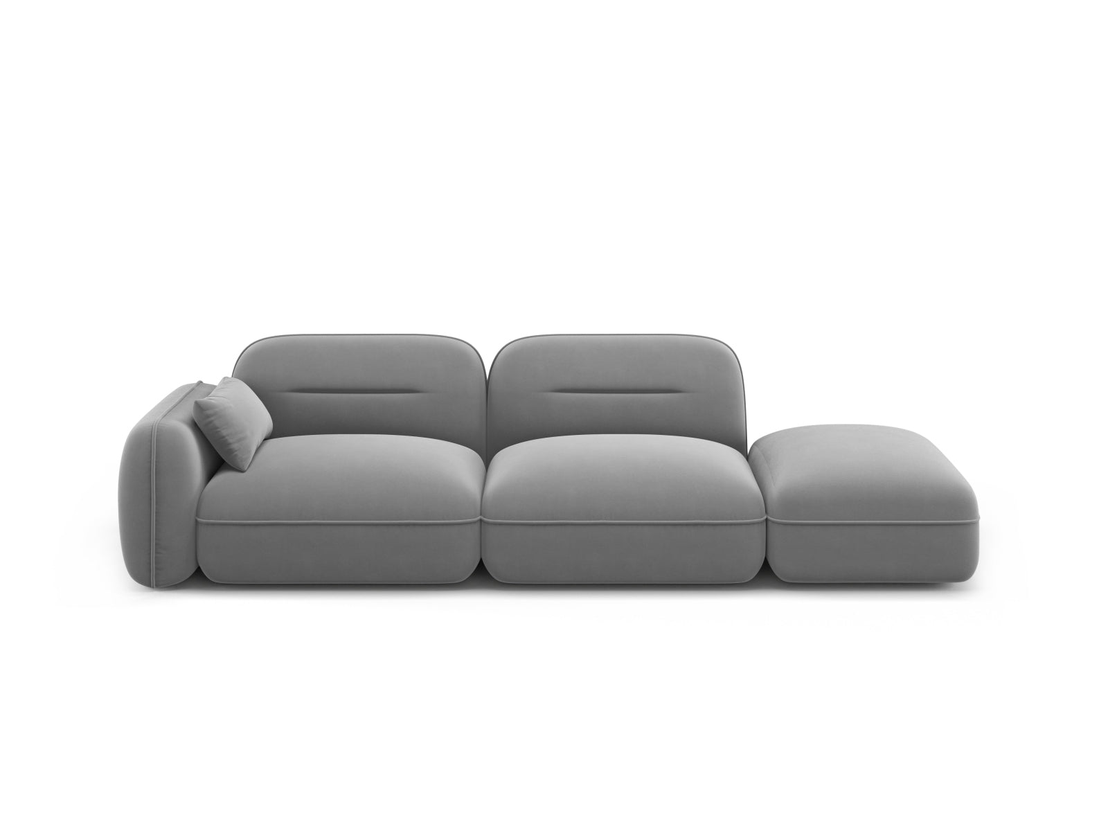 Sydney Velour Modular sofa rechts 3 Sitzer in Light Grey präsentiert im Onlineshop von KAQTU Design AG. 3er Sofa ist von Cosmopolitan Design