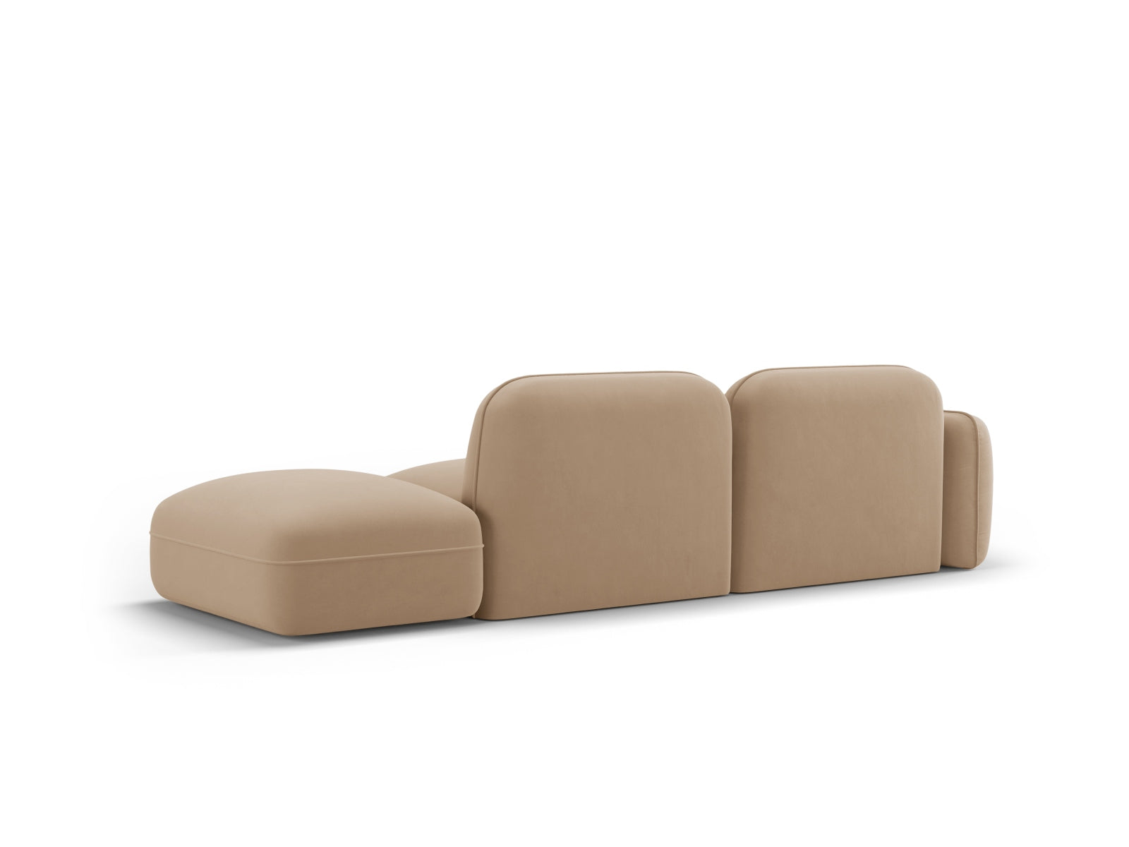 Elegantes 3-Sitzer Sofa Sydney aus weichem Velours in Sand-Casino, ideal für stilvolle Wohnräume, von Cosmopolitan Design.