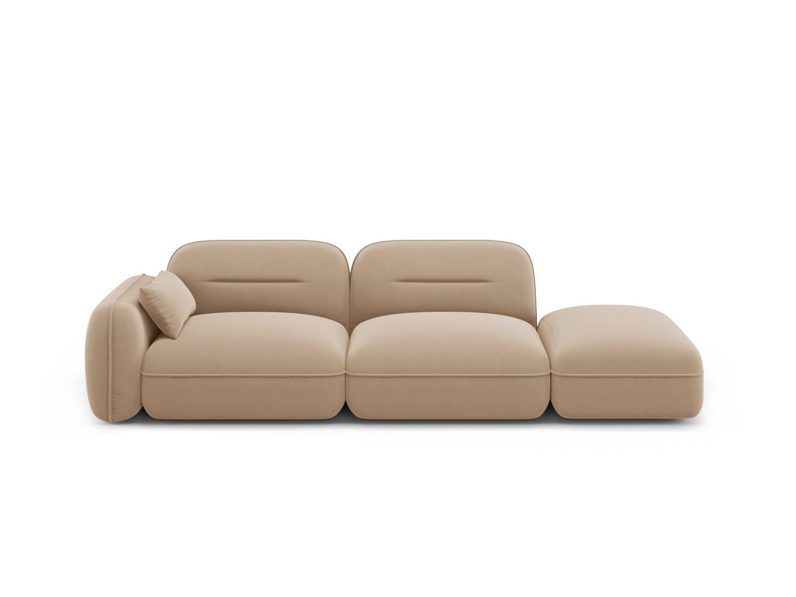 Sydney Velour Modular sofa rechts 3 Sitzer in Sand-Casino präsentiert im Onlineshop von KAQTU Design AG. 3er Sofa ist von Cosmopolitan Design