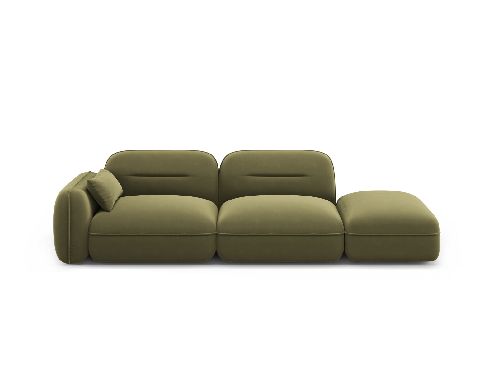 Sydney Velour Modular sofa rechts 3 Sitzer in Light Green-Casino präsentiert im Onlineshop von KAQTU Design AG. 3er Sofa ist von Cosmopolitan Design