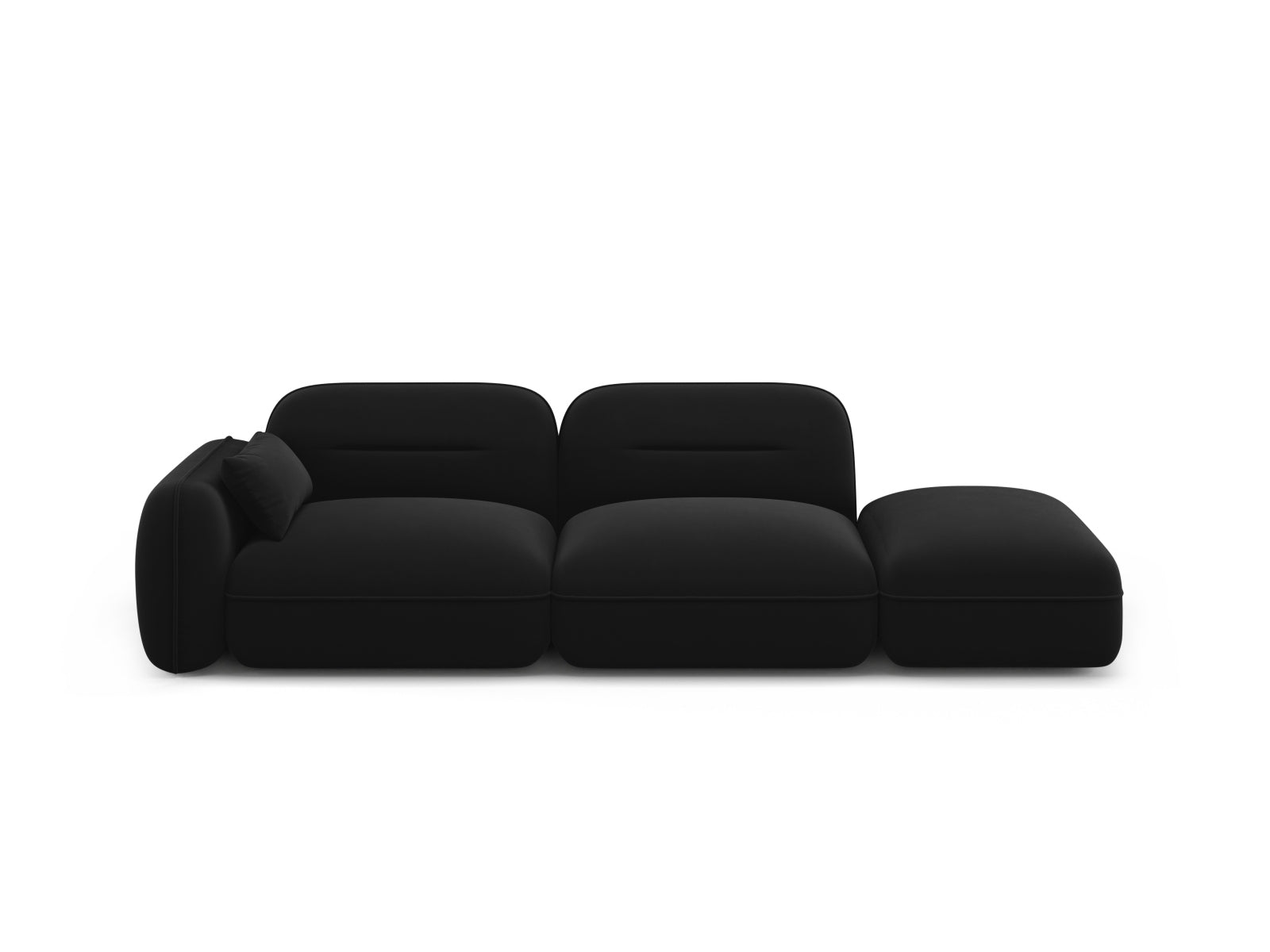 Sydney Velour Modular sofa rechts 3 Sitzer in Black-Casino präsentiert im Onlineshop von KAQTU Design AG. 3er Sofa ist von Cosmopolitan Design