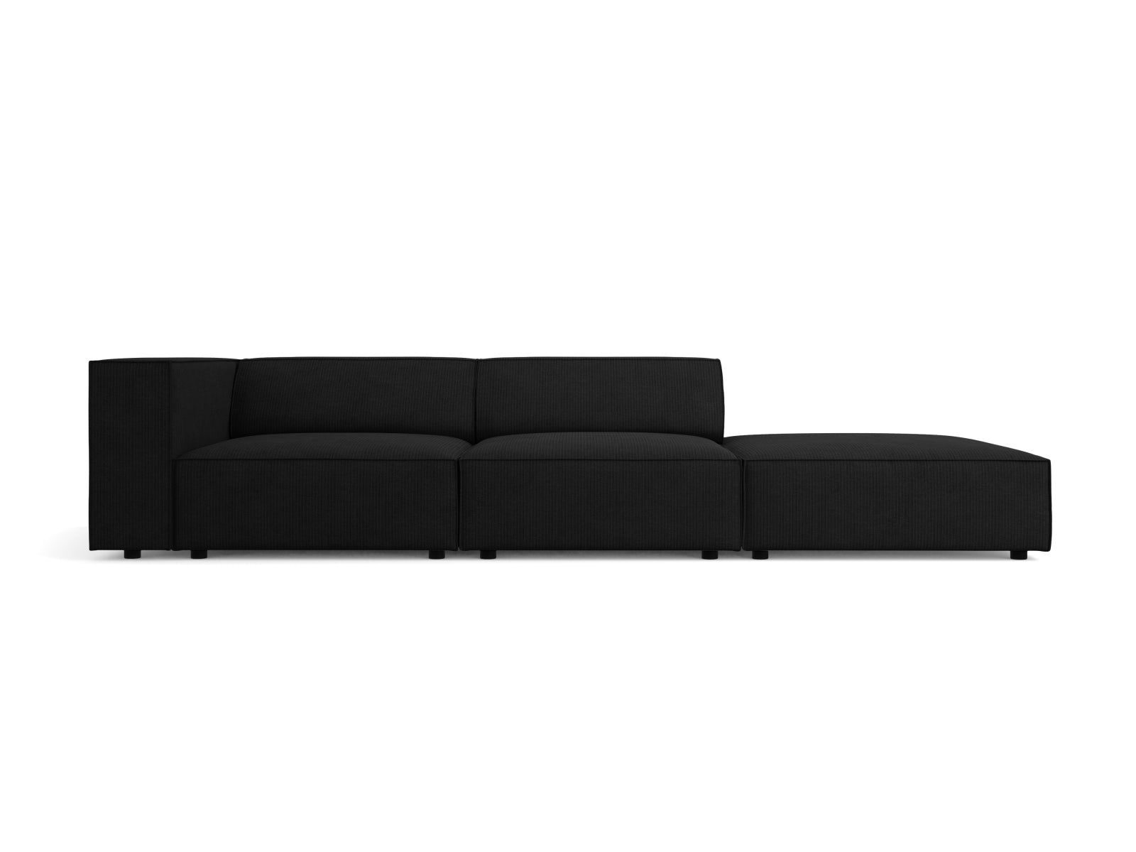 Arendal Sofa rechts 4 Sitzer in Black-Brave Me präsentiert im Onlineshop von KAQTU Design AG. L-Sofa rechts ist von Cosmopolitan Design