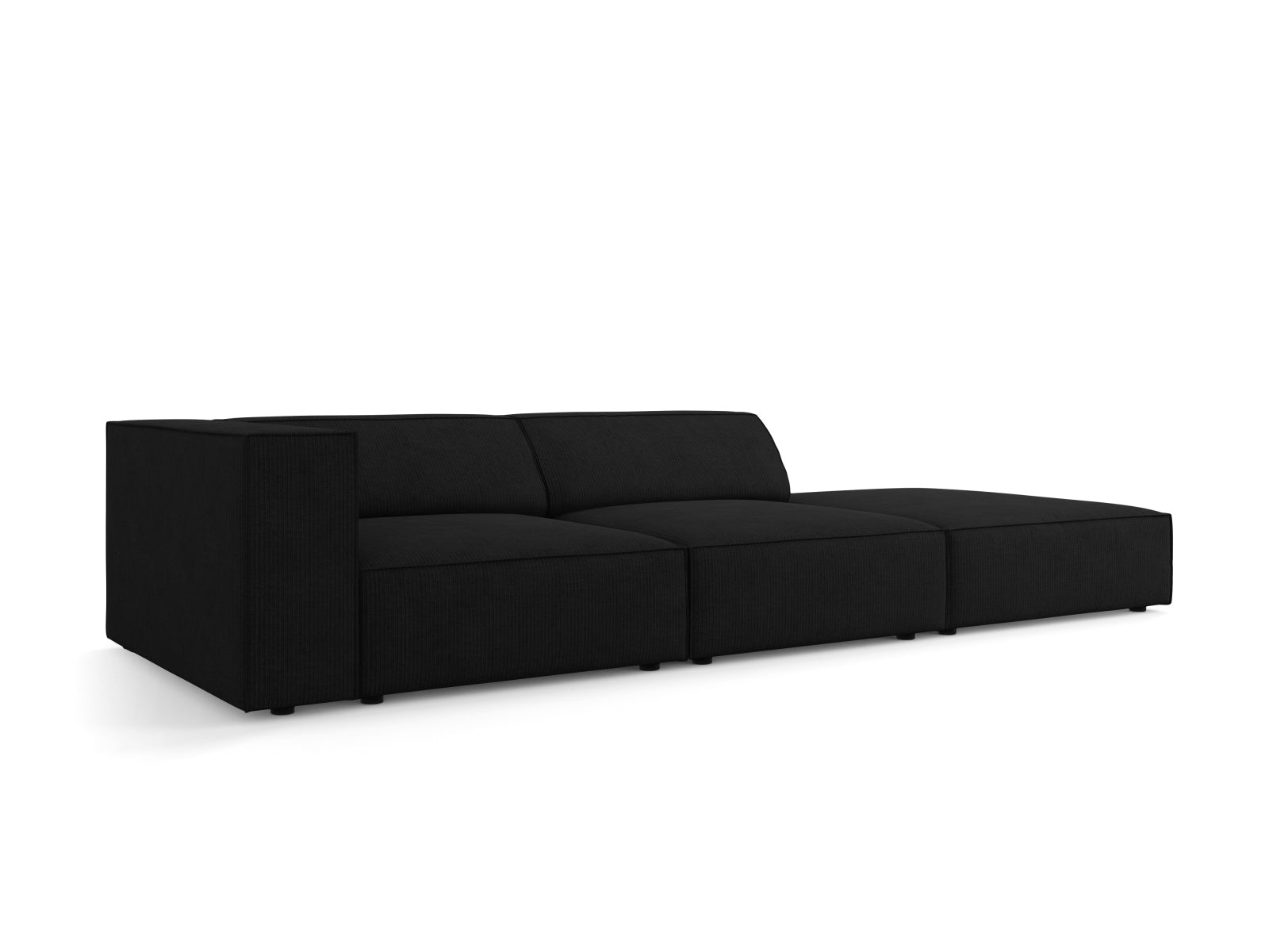 Elegantes Arendal Sofa rechts, 4-Sitzer in stilvollem Schwarz, ideal für moderne Wohnräume, präsentiert von Cosmopolitan Design.