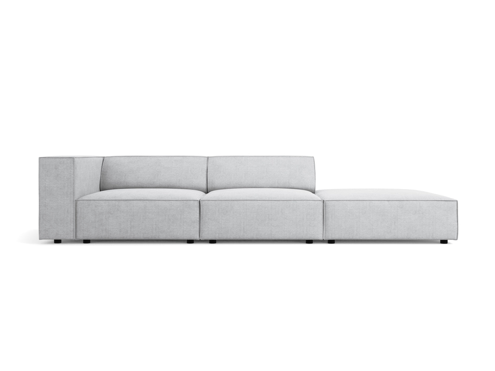 Arendal Sofa rechts 4 Sitzer in Light Grey-Brave Me präsentiert im Onlineshop von KAQTU Design AG. L-Sofa rechts ist von Cosmopolitan Design