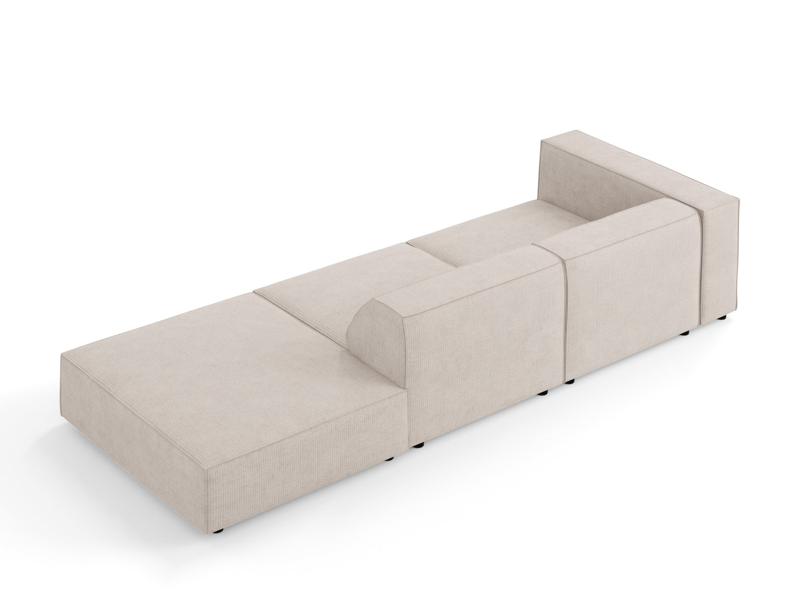 Modernes 4-Sitzer Arendal Sofa rechts in edlem Dunkelbeige, perfekt für stilvolle Wohnzimmer, entworfen von Cosmopolitan Design.