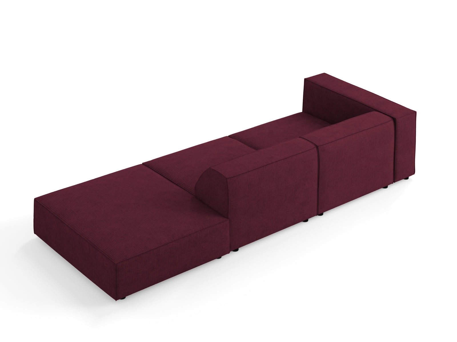 Modernes 4-Sitzer Arendal Sofa rechts in Ruby-Brave Me, perfekt für gemütliche und stilvolle Wohnzimmergestaltung.