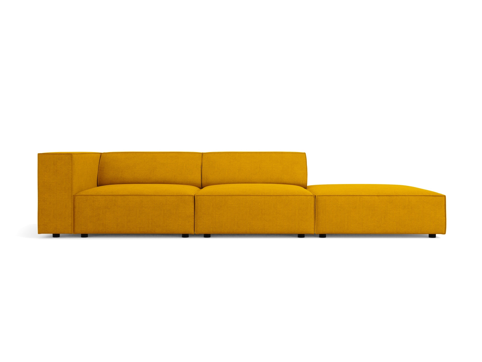 Arendal Sofa rechts 4 Sitzer in Mustard präsentiert im Onlineshop von KAQTU Design AG. L-Sofa rechts ist von Cosmopolitan Design