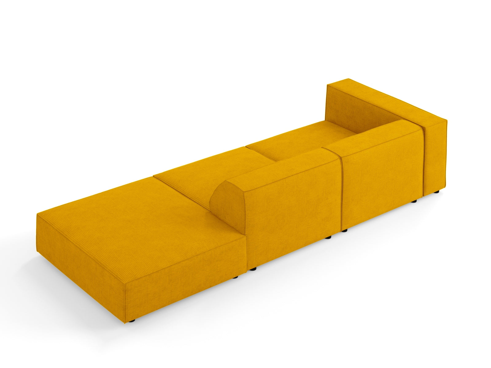 Modernes 4-Sitzer Arendal Sofa in senfgelb, rechte Ausführung, perfektes Möbelstück für stilvolle Wohnräume von Cosmopolitan Design.