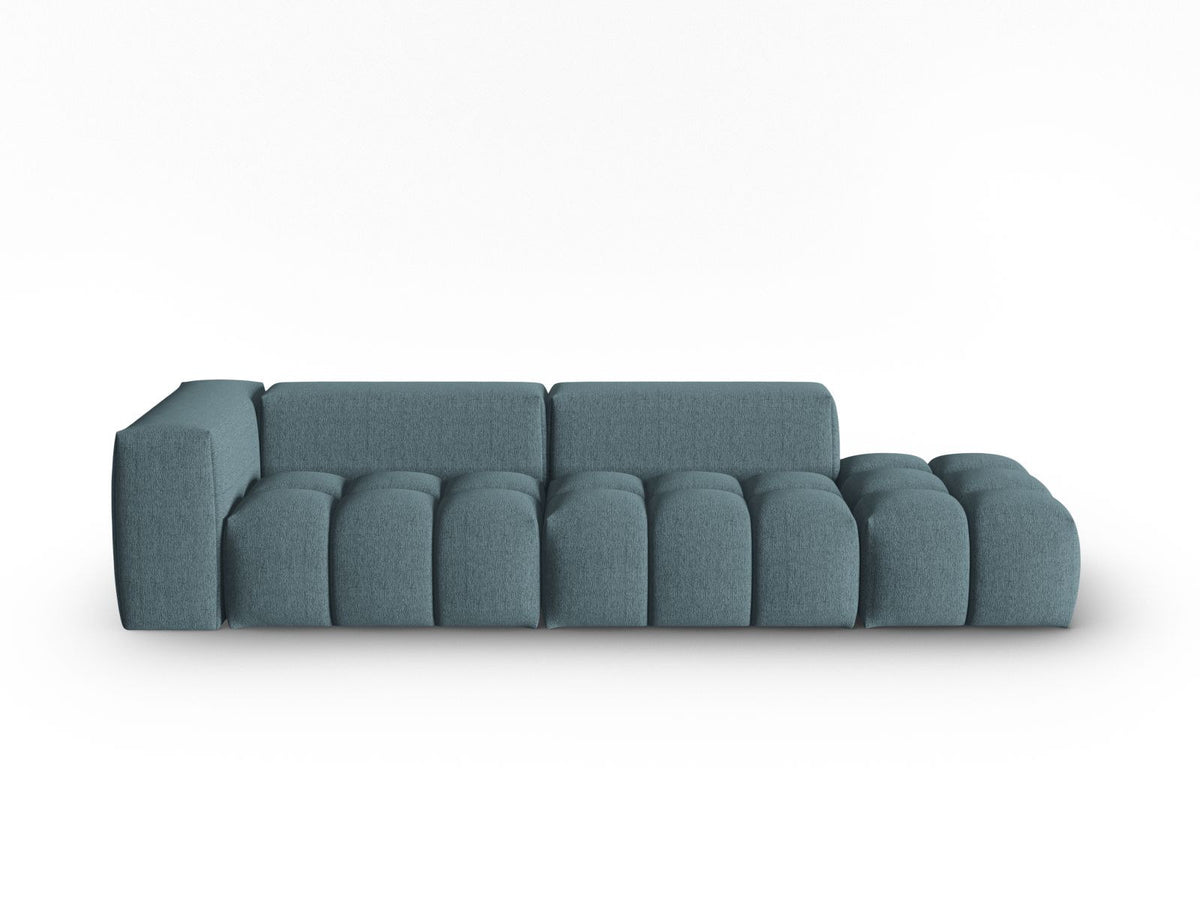 Modulares 4er Sofa Verona Rechts von Cosmopolitan Design in Beige mit Sorella-Strukturstoff, Massivholzrahmen und schwarzen Kunststoffbeinen.